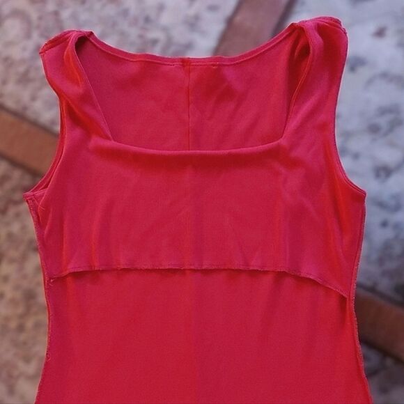 Vtg Le Château red square neck slinky ribbed bodycon midi dress - Picture 11 of 16